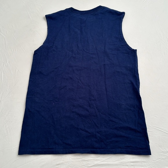 Fruit of the Loom navy blue sleeveless muscle t-shirt - Picture 2 of 5